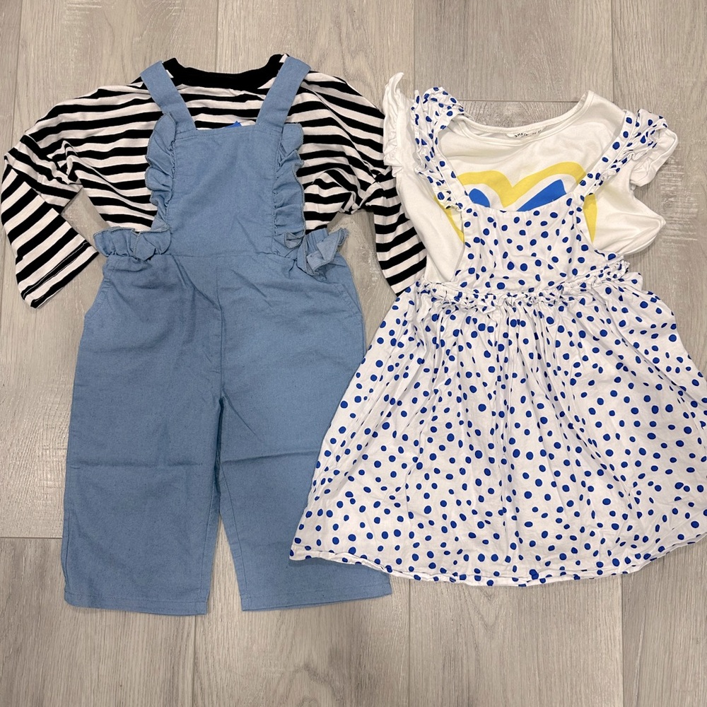 Cotton dress overalls set bundle